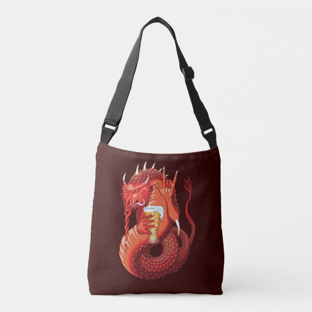 Bolsa Ajustável Dragão de Bebendo de cerveja (Frente)