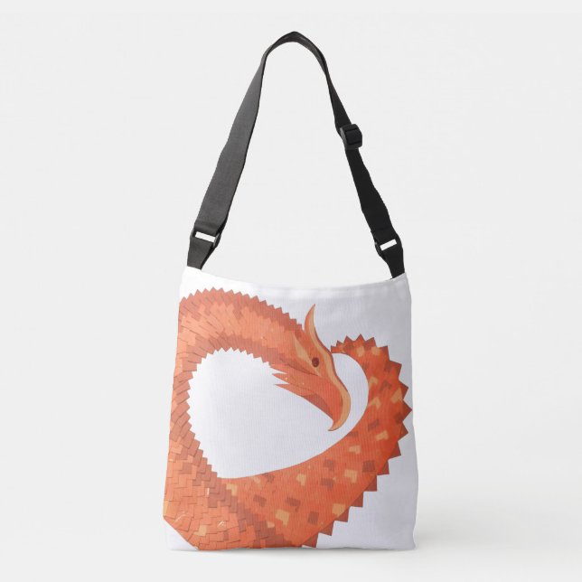 Bolsa Ajustável Dragão de coração laranja em branco (Frente)
