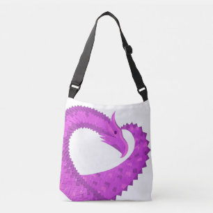 Bolsa Ajustável Dragão do coração roxo brilhante em branco