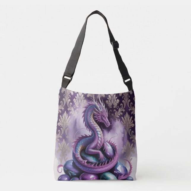 Bolsa Ajustável Dragão Gótico Místico Roxo (Frente)