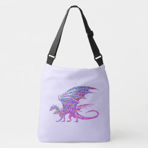 Bolsa Ajustável Dragão Mosaico Amarelante Saco de Tota Roxo