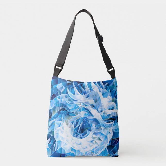 Bolsa Ajustável Dragão Mosaico Azul Sky (Frente)