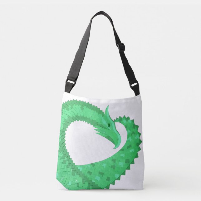 Bolsa Ajustável Dragão verde no branco (Frente)