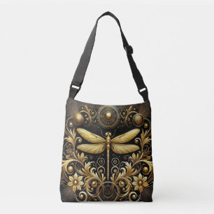 Bolsa Ajustável Dragonfly ouro arredondada por Ornamentado Floral