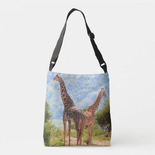 Bolsa Ajustável Duas girafas no parque nacional do Serengeti. Áfri