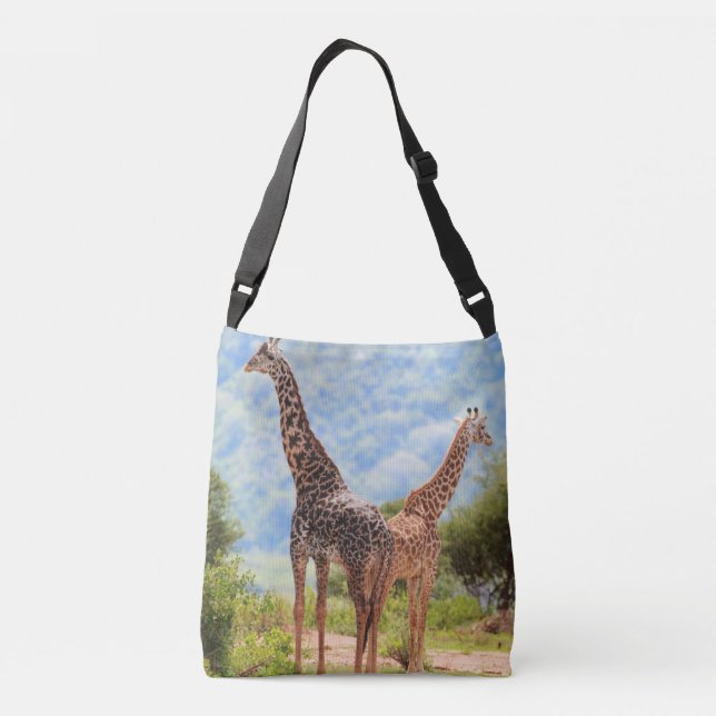 Bolsa Ajustável Duas girafas no parque nacional do Serengeti. Áfri (Verso)