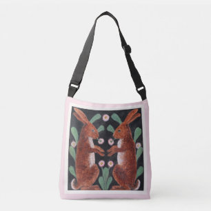 Bolsa Ajustável Duas Lebres da Arte Popular num Jardim