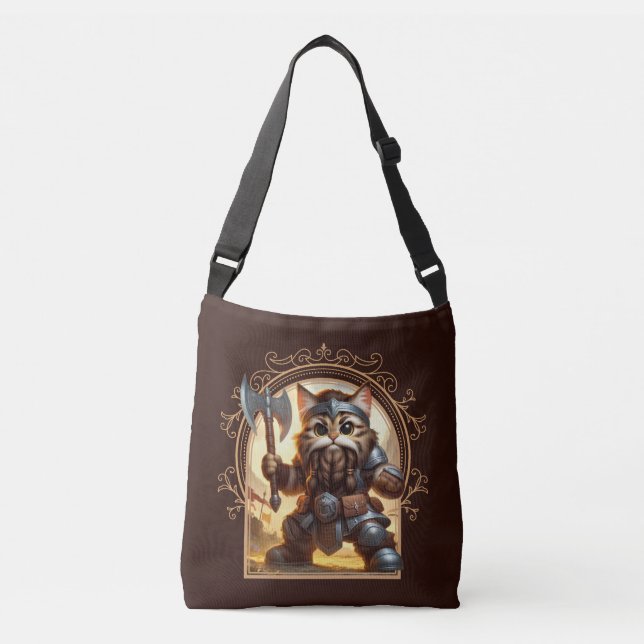 Bolsa Ajustável Dwarf Feline Fantasy Adventure (Frente)