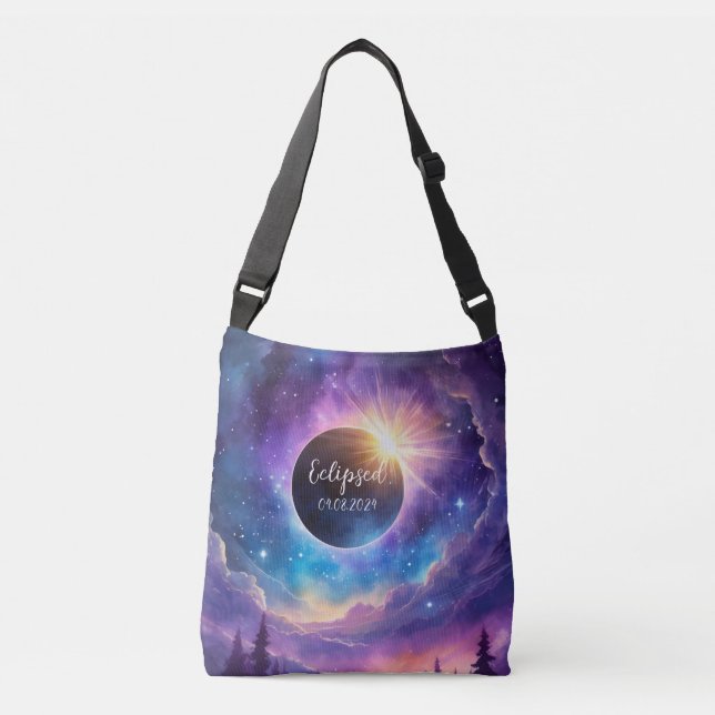 Bolsa Ajustável Eclipse Solar com Céu Celestial Cósmico Roxo (Frente)