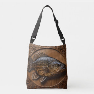 Bolsa Ajustável Ecos do Rio: Impressão em Madeira de Bacalhau Murr