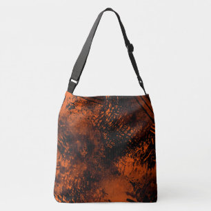Bolsa Ajustável Efeito de Hatch do Paint Splatter Laranja e Preto