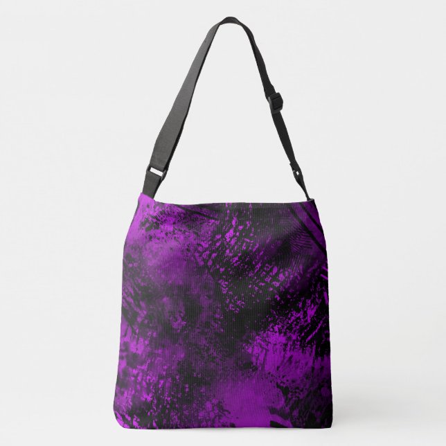 Bolsa Ajustável Efeito de Hatch Paint Splatter Purple & Black (Verso)