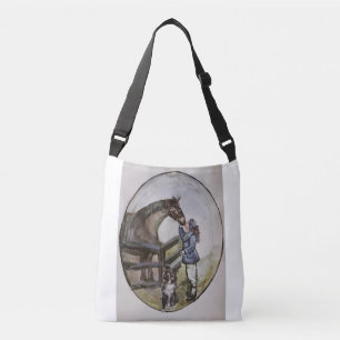 Bolsa Ajustável égua de corrida de bebês no estábulo, de um lado e