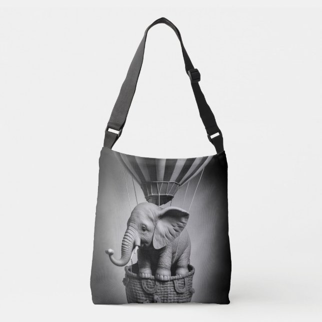 Bolsa Ajustável Elefante bebê em balão de ar quente (Frente)
