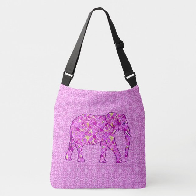 Bolsa Ajustável Elefante de flor - orquídea e magenta (Frente)