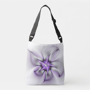 Bolsa Ajustável Elegância Floral Moderna Abstrato Violet Art