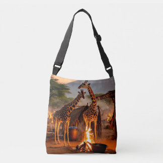Bolsa Ajustável Elegância na Selvagem: Silhouette majestosa Girafa