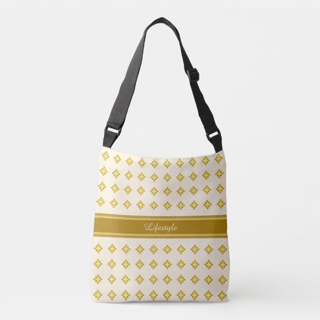 Bolsa Ajustável Elegante Dourado e Marfim (Frente)