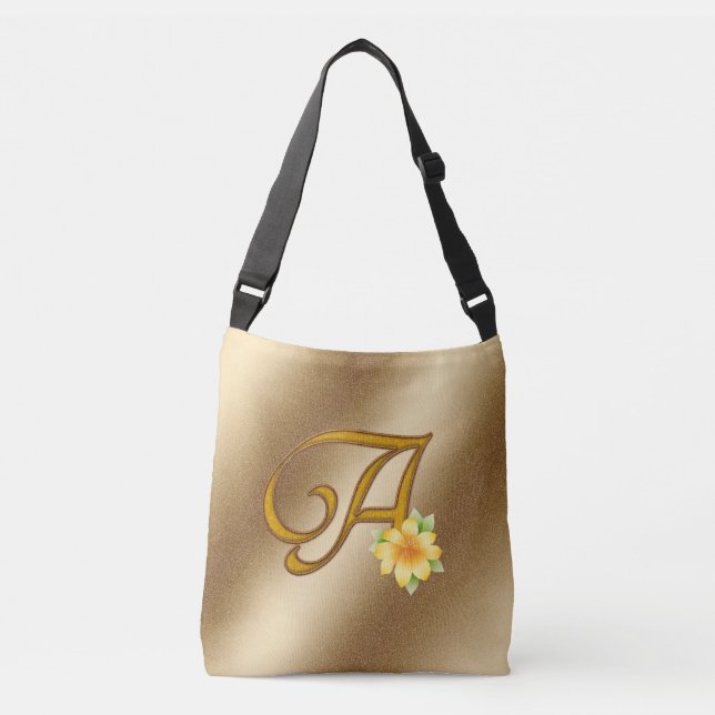 Bolsa Ajustável Elegante Floral Dourado A (Frente)