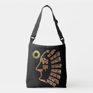 Bolsa Ajustável Elegante Machu Picchu & Sol Desenho em Preto
