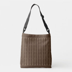 Bolsa Ajustável Elegante Marrom Listrado Vertical