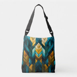 Bolsa Ajustável Elegante Moderno Abstrato Dourado Verde-Geométrico