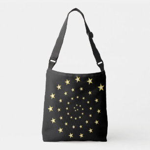 Bolsa Ajustável Elegantes Estrelas Espirais em Preto