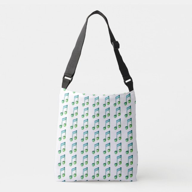 Bolsa Ajustável Emerald Glass Rhythms: Translucent Musical Pattern (Frente)