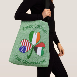 Bolsa Ajustável Emirados Árabes Irlanda EUA Trevo Bandeira Texto P