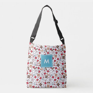 Bolsa Ajustável Enfermeira De Padrões Médicos Cute Monogramada