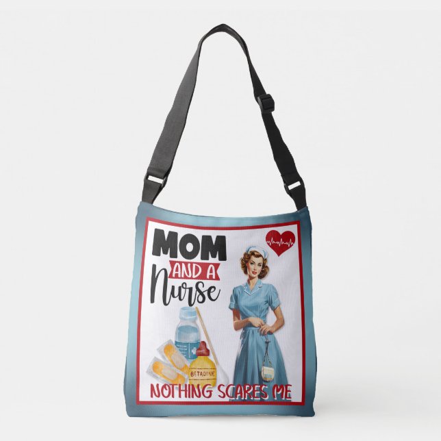 Bolsa Ajustável Enfermeira Nostálgica Bonita Pinup_ Mãe e Enfermei (Frente)