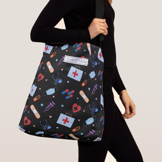 Bolsa Ajustável Enfermeiro Personalizado | Padrão Médico (Close Up)