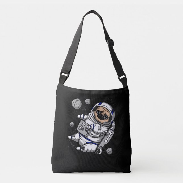 Bolsa Ajustável Engraçado Astronauta Espacial do Cachorro Pet Cósm (Frente)