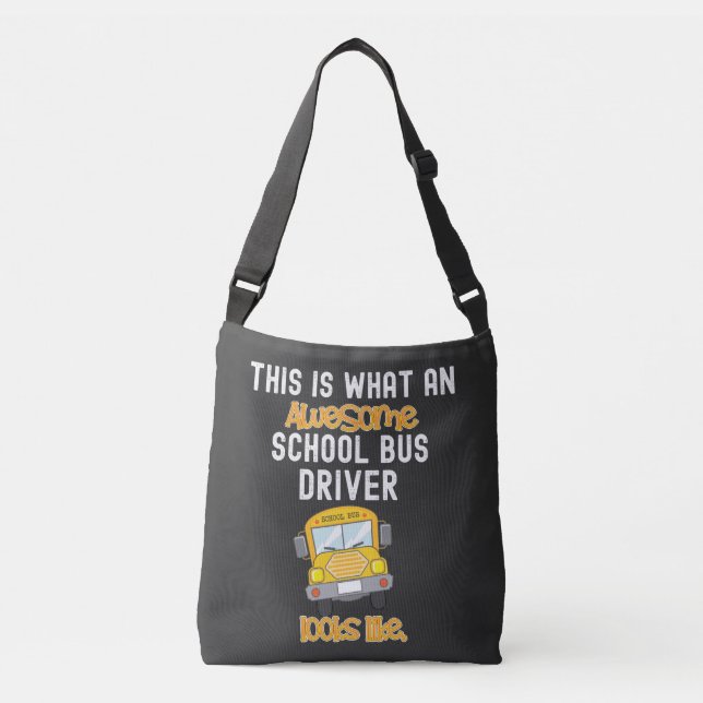 Bolsa Ajustável Engraçado motorista de ônibus escolar.   (Frente)