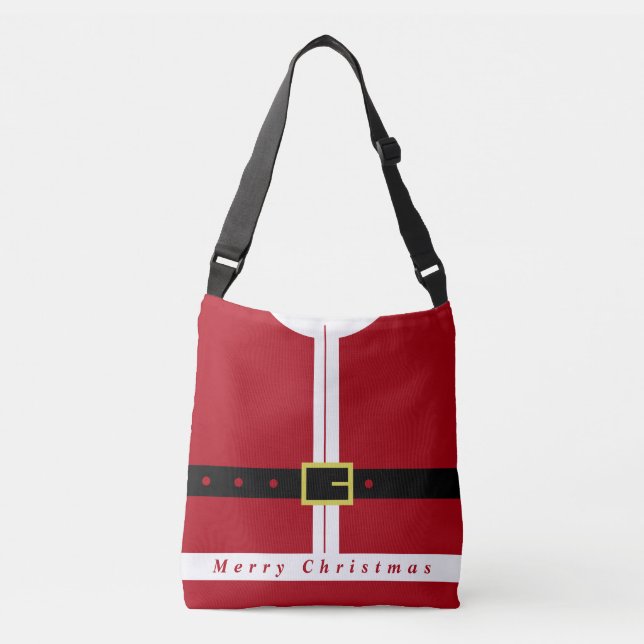 Bolsa Ajustável Engraçado Noel Claus Crossbody Bag presentes de Na (Frente)