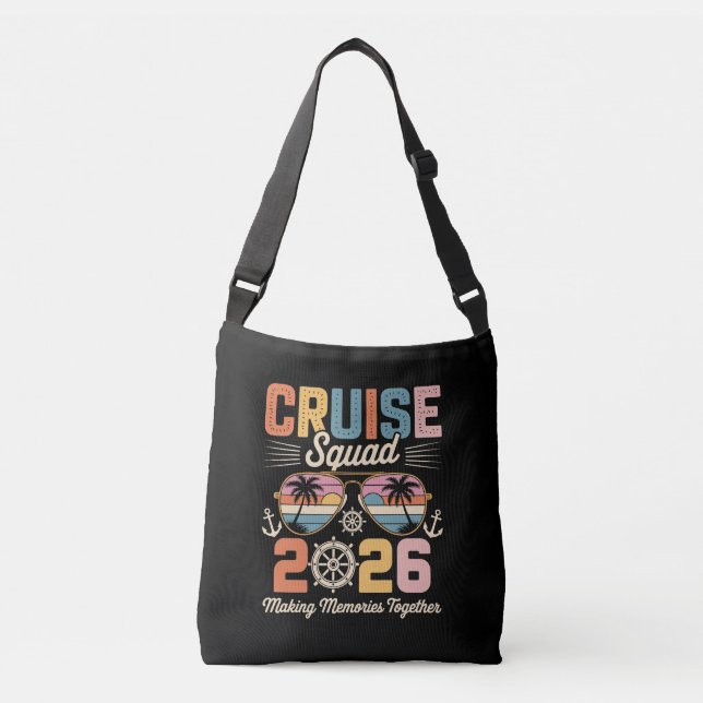 Bolsa Ajustável Equipe de Cruzeiro 2026 Férias em Família Retrô Vi (Frente)