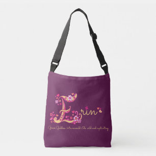 Bolsa Ajustável Erin E monograma art e nome significa saco