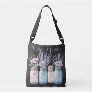 Bolsa Ajustável Escolha Positivity Mason Jar Faith Hope Love & Joy