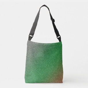 Bolsa Ajustável Escuro-Verde-Vermelho Gradiente Brilha Cruzada