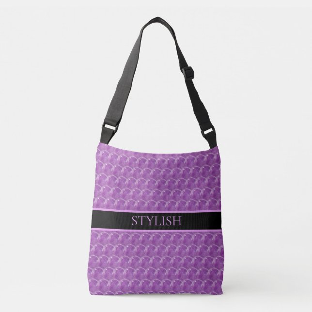 Bolsa Ajustável esferas de ametista violeta na moda abstrato (Frente)