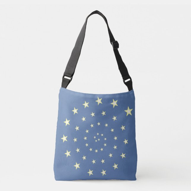 Bolsa Ajustável Espiral das Estrelas Elegantes no Azul Marondrous (Frente)