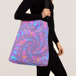 Bolsa Ajustável Espiral Fractal Fractal e Fluorescente Colorida