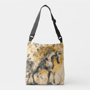 Bolsa Ajustável Espírito Botânico Vintage Cavalo Branco Flores Vin