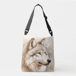 Bolsa Ajustável Espírito do Lobo de Aquarela - Vida Selvagem Místi