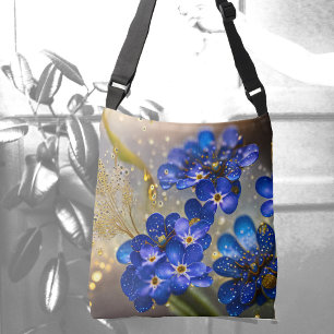 Bolsa Ajustável Esqueça-me, não flor com sotaque de ouro