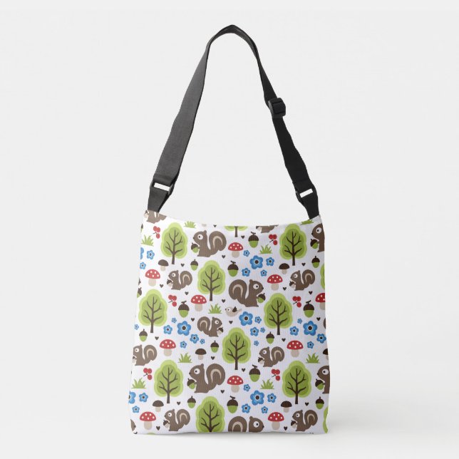 Bolsa Ajustável Esquilo no padrão da floresta de carvalho (Frente)