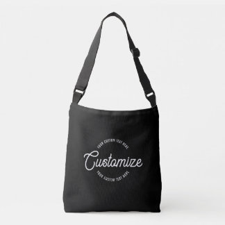 Bolsa Ajustável Estilo Cursivo Editável e Texto Circular Moderno