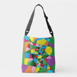 Bolsa Ajustável Estilo de arte azul verde de blocos grandes