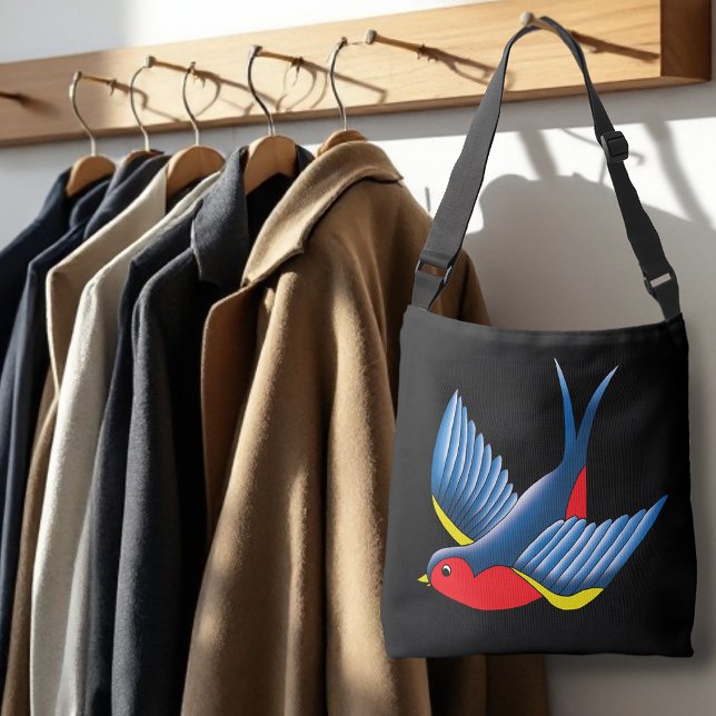 Bolsa Ajustável Estilo de Tatuagem de Pássaro Andorinha Tradiciona (Criador carregado)