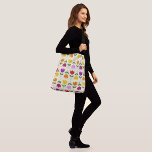 Bolsa Ajustável Estilo escandinavo Colorido no Padrão de Flor Crm